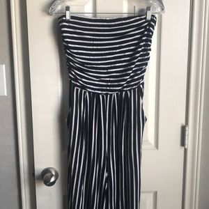 Black and white stripped jumpsuit
